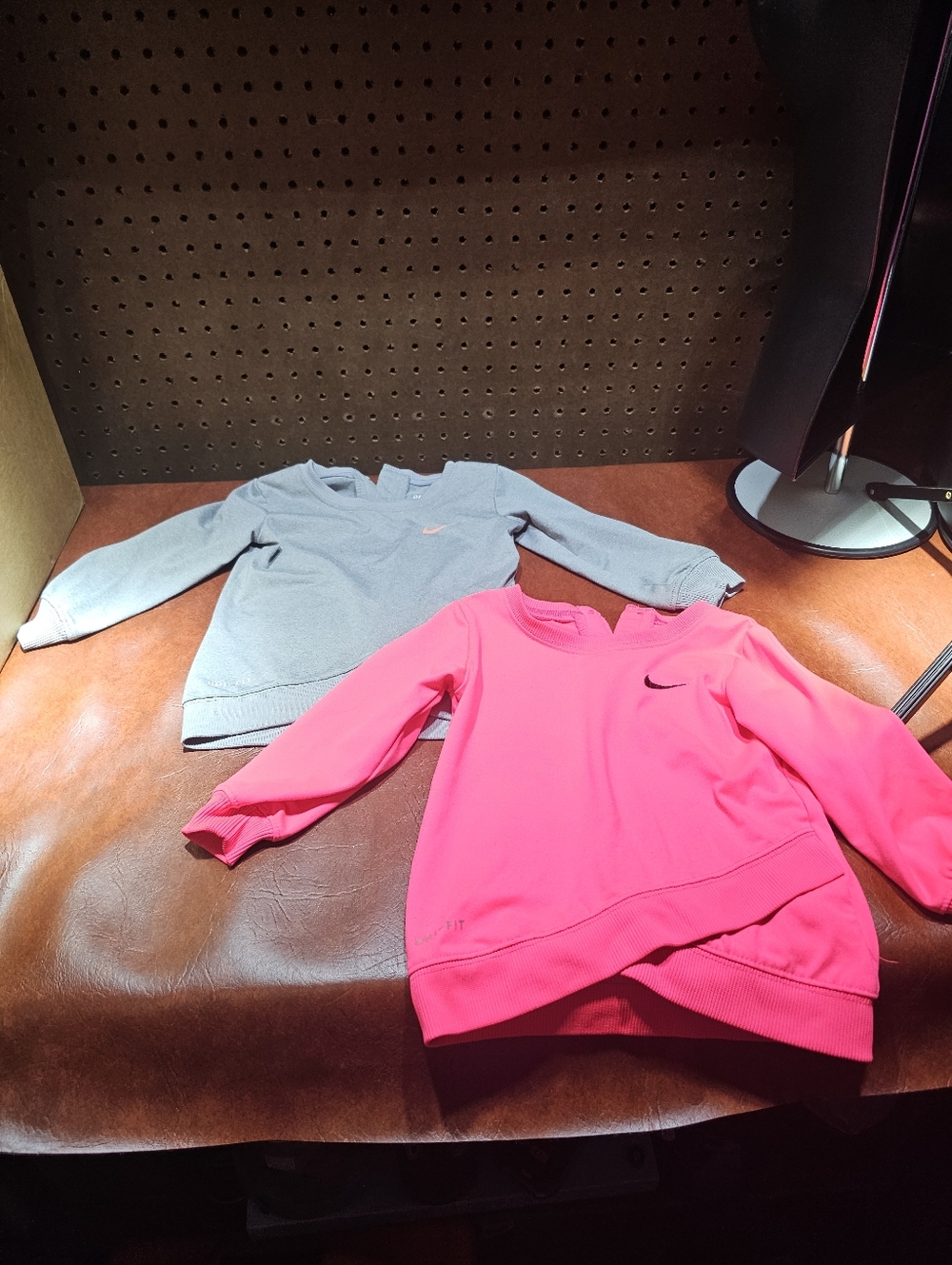 Nike Dri Fit Pink And Gray Long Sleeve Shirts Size 12 Months